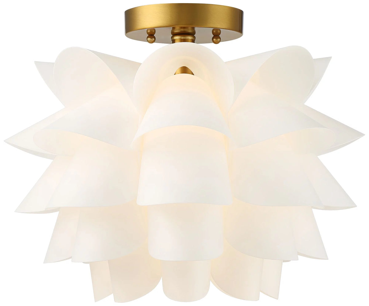 White Semi Flush Mount Ceiling Light V84845