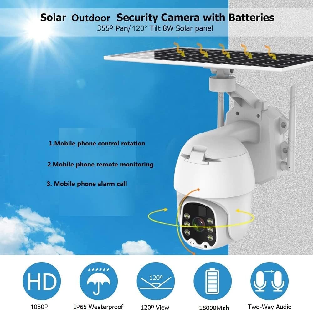 1080p Waterproof Solar Battery WiFi PTZ Camera K913278