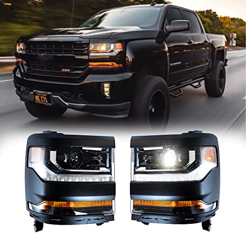 Chrome Projector Headlight Assembly with LED Sequential Turn Signal 1 Pair D782822