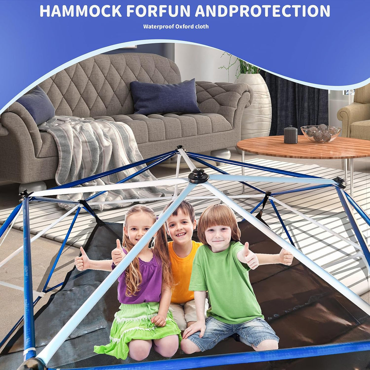 10ft Climbing Dome Jungle Gym with Hammock Y4161
