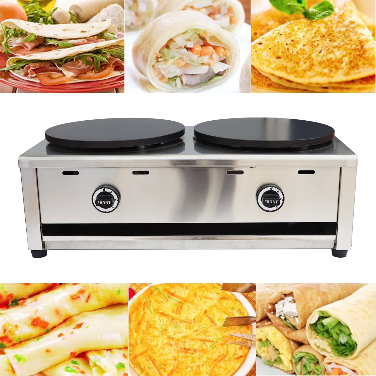 Double Heads Commercial Pancake Crepes Maker Z55794