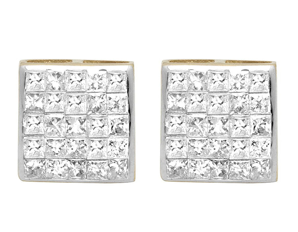 14K Yellow Gold Princess Diamond Stud Earrings C310264