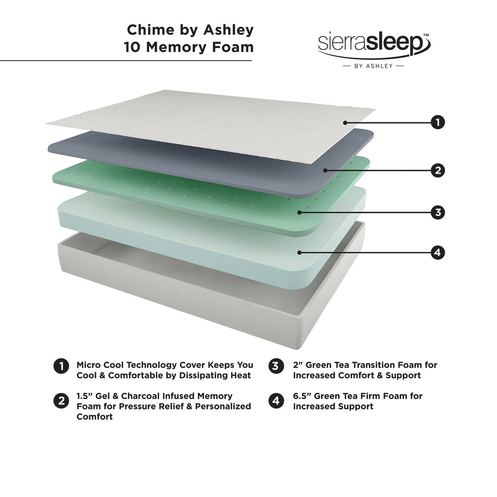 10 Inch Memory Foam Twin Mattress G709859