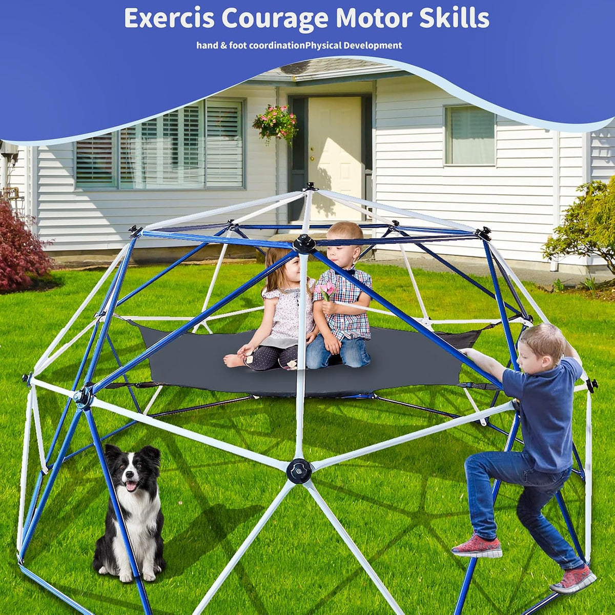 10ft Climbing Dome Jungle Gym with Hammock Y4161