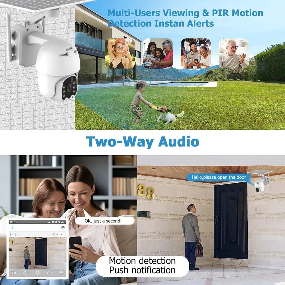 1080p Waterproof Solar Battery WiFi PTZ Camera K913278