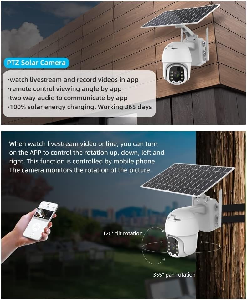 1080p Waterproof Solar Battery WiFi PTZ Camera K913278