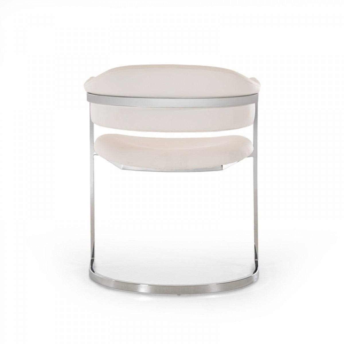 White Leatherette Dining Chair N837422