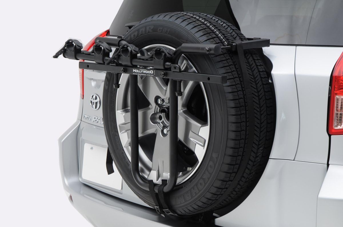 Black Bolt-On Spare Tire Rack, 2 Bike R649