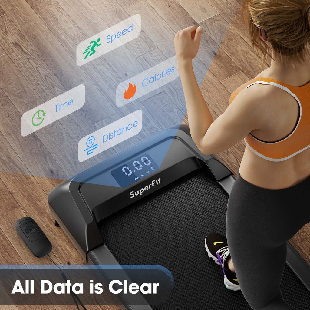 0.6-3.8MPH Walking Pad Treadmill with Remote Control Black R314935