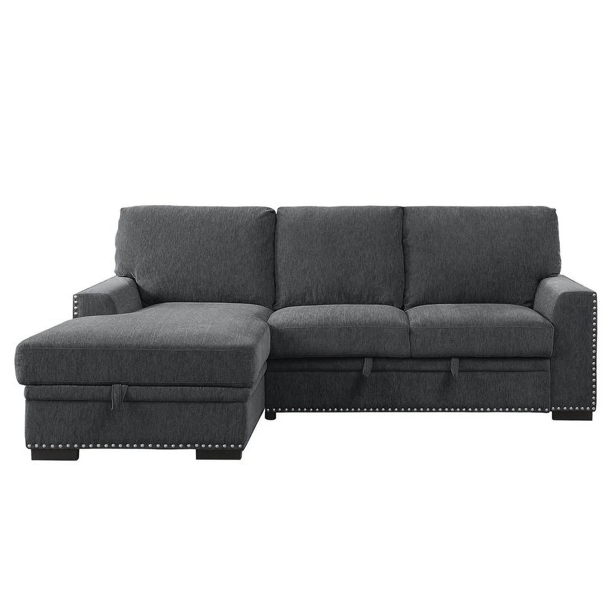 2-piece Gray Fabric Sectional with Left Chaise X520