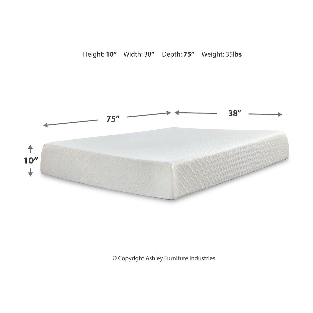 10 Inch Memory Foam Twin Mattress G709859