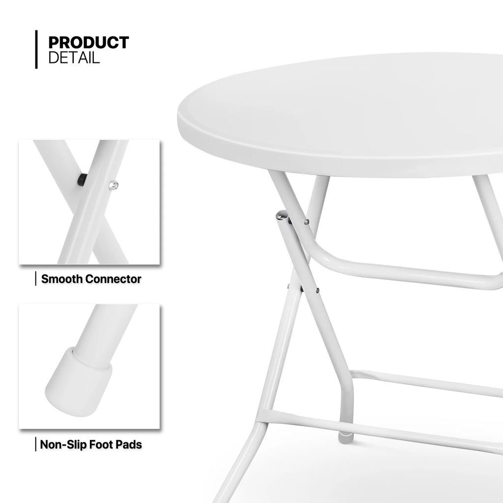 10 Pack 2.6Ft White Round Folding Table N309