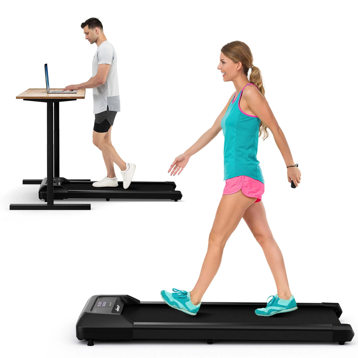 0.6-3.8MPH Walking Pad Treadmill with Remote Control Black R314935