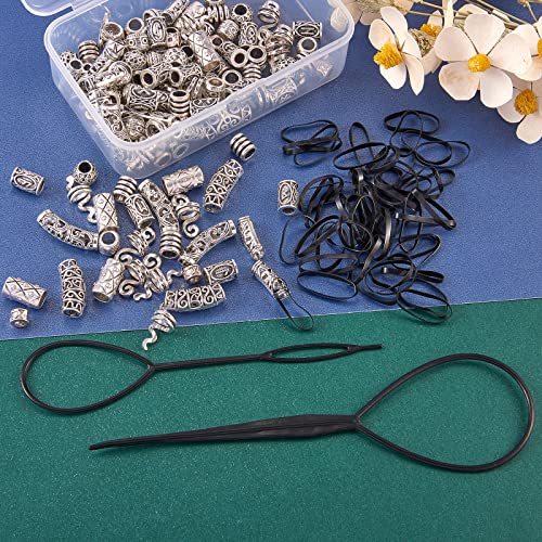 326 Pieces Viking Beard Beads Alloy Hair Tube Loose Beads O1756