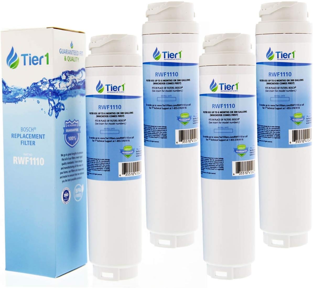 Refrigerator Water Filter with Activated Carbon Media 4 Pack A2317