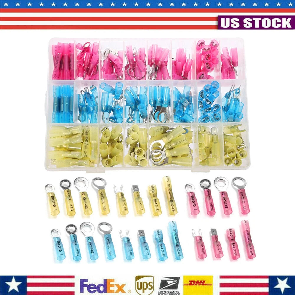 250x Heat Shrink Wire Connectors Crimp Terminals Kit N613890