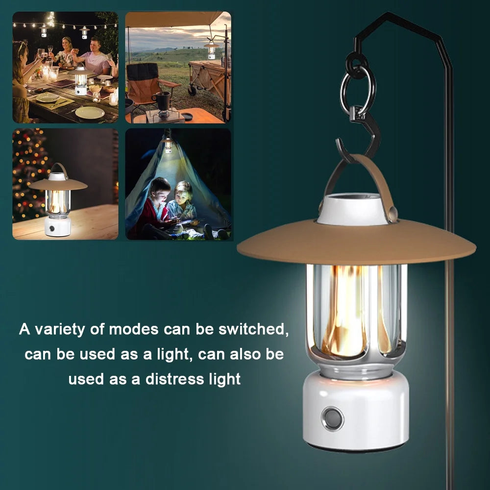 Retro USB Rechargeable LED Camping Lantern A7188