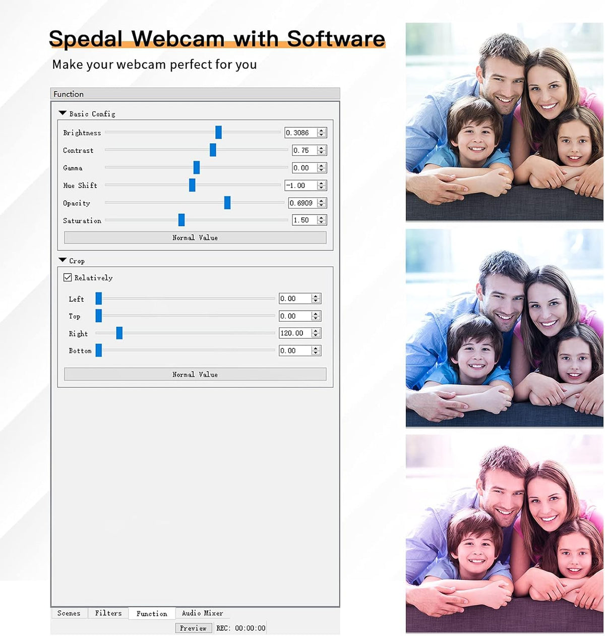 1080P 60fps Webcam with Dual Microphone, AutoFocus, USB Computer Camera Pack of 2 G6935