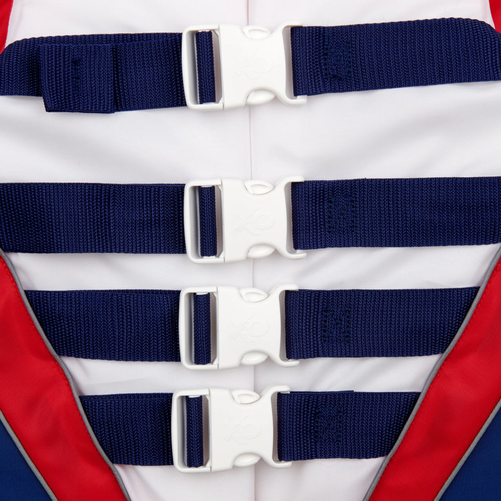 Red, White, and Blue Life Vest and Jacket A628