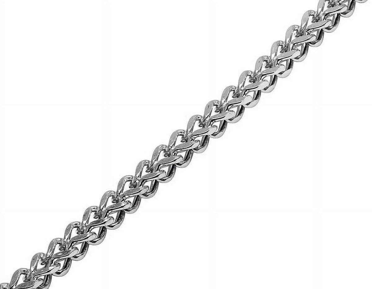 10K White Gold Franco Box Link Chain Necklace E708095