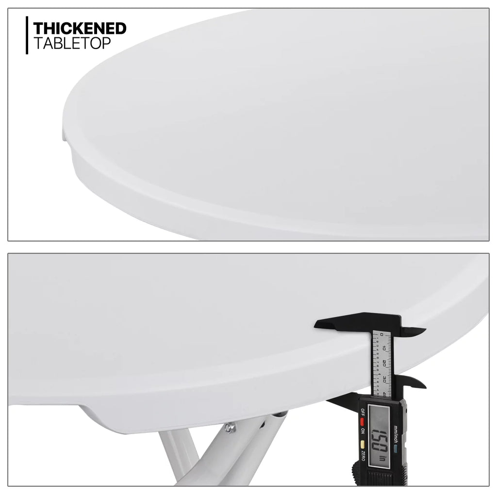 10 Pack 2.6Ft White Round Folding Table N309