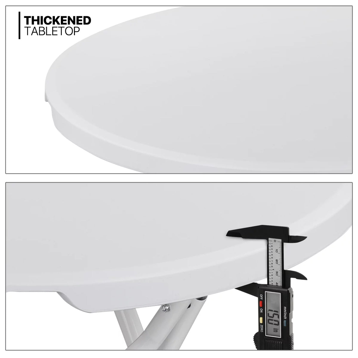 10 Pack 2.6Ft White Round Folding Table N309