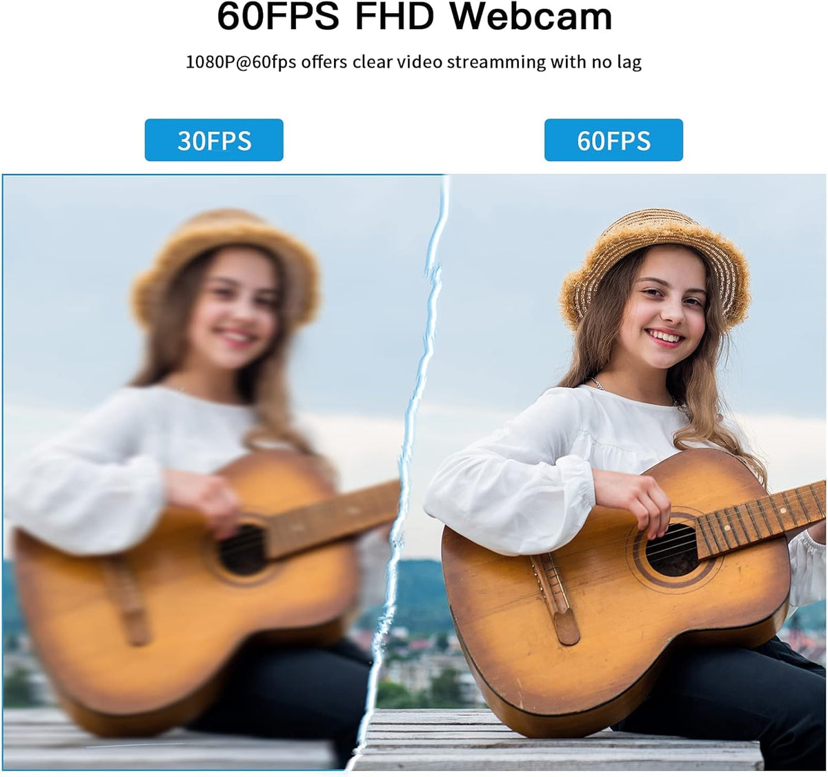 1080P 60fps Webcam with Dual Microphone, AutoFocus, USB Computer Camera Pack of 2 G6935
