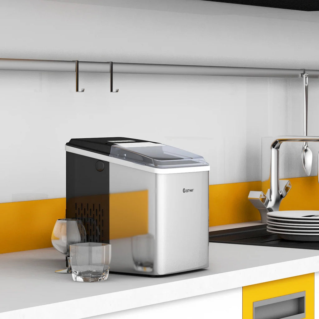 Stainless Steel Countertop Ice Maker with Scoop B746926