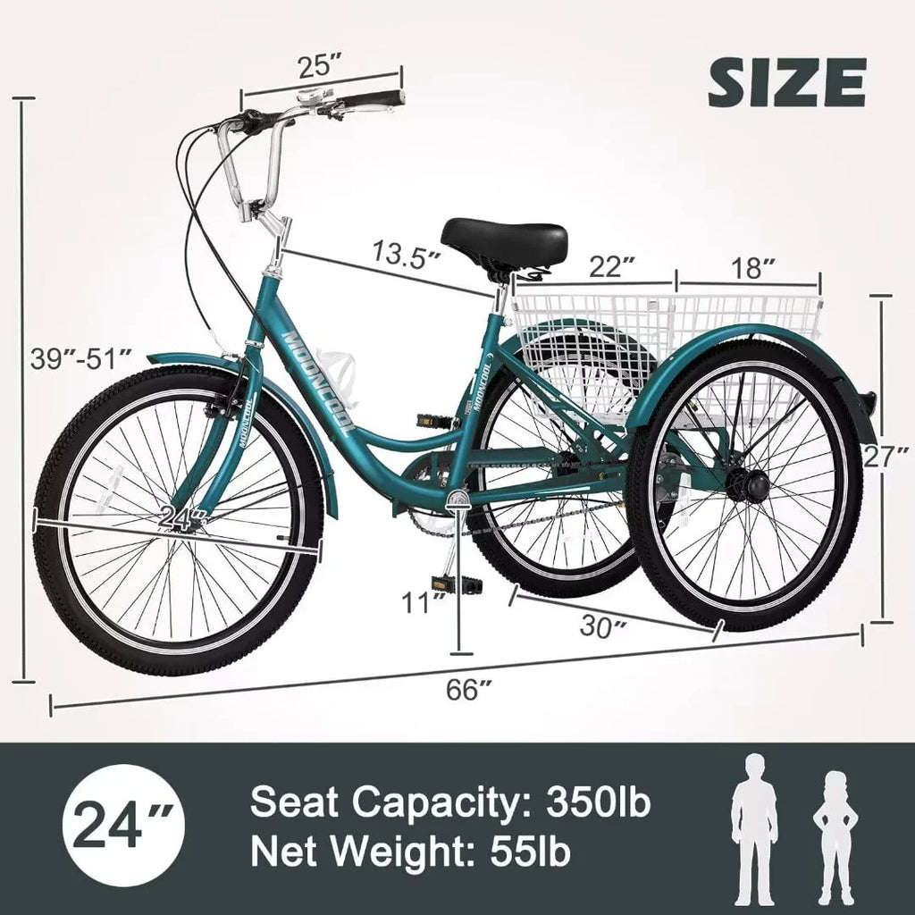 24 Inch 1 Speed Adult Tricycle R2683