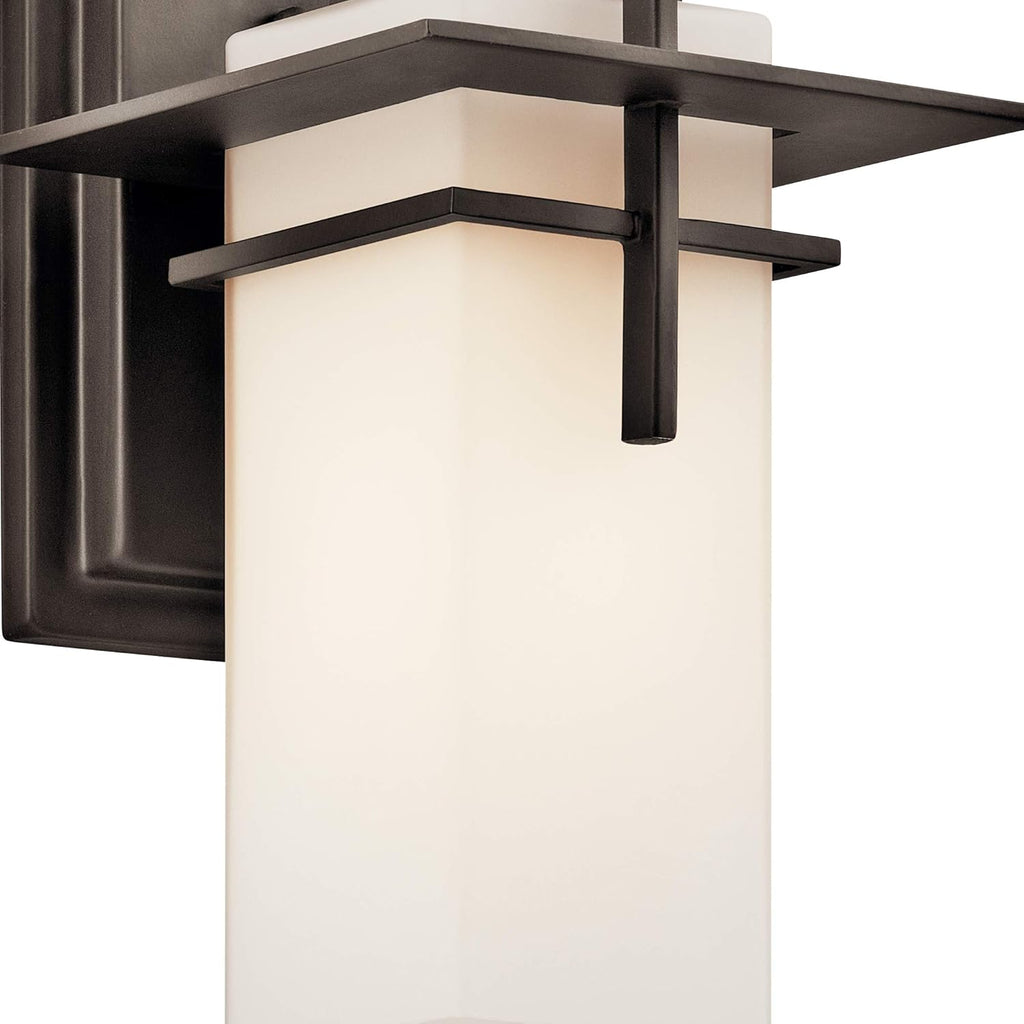 1 Light Outdoor Wall Light with Satin Etched Cased Opal Glass X3353