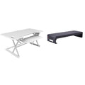 46" Adjustable Standing Desk Converter with Monitor Stand White Y2897