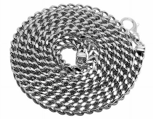 10K White Gold Franco Box Link Chain Necklace E708095