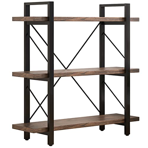 5-Tier Retro Brown Real Wood Bookshelf T9170