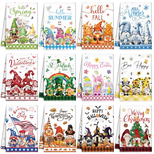 12 Pcs Seasonal Kitchen Towels Set P27096