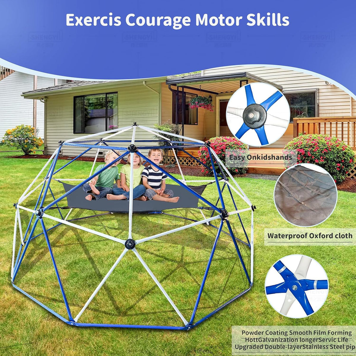 10ft Climbing Dome Jungle Gym with Hammock Y4161