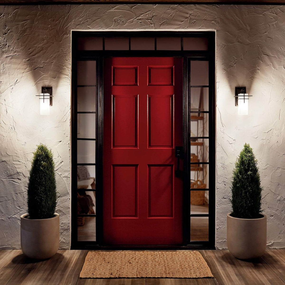 1 Light Outdoor Wall Light with Satin Etched Cased Opal Glass X3353