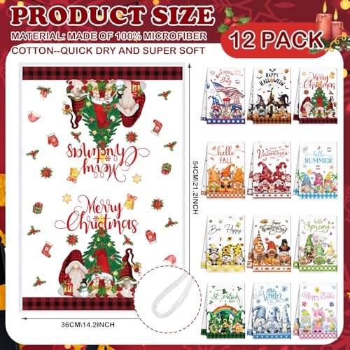 12 Pcs Seasonal Kitchen Towels Set P27096