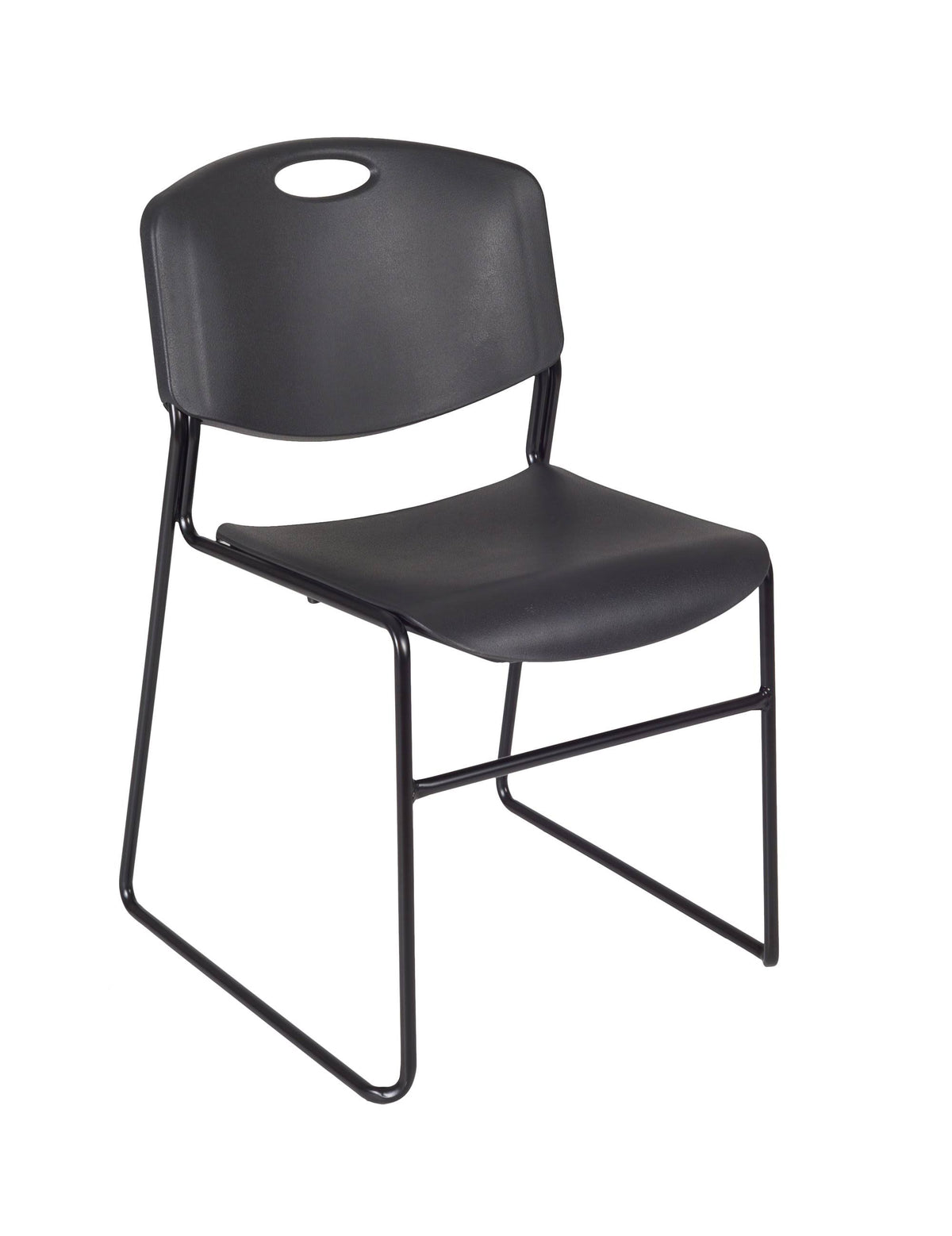 Mahogany Square Breakroom Table & 4 Black Stack Chairs X25385