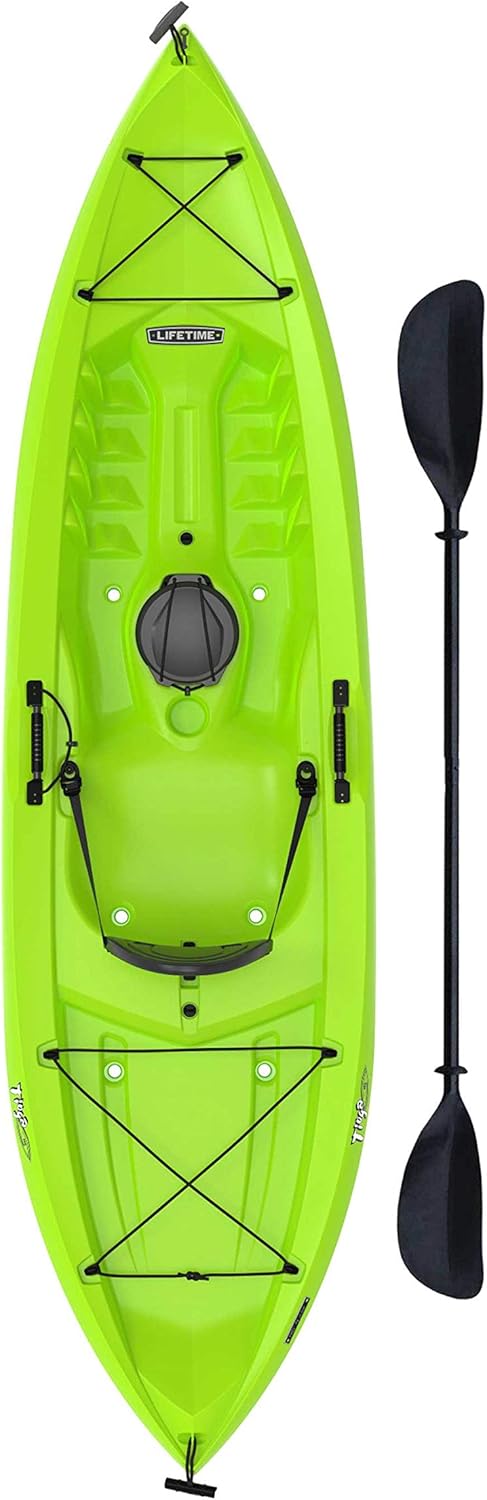 Lime Sit-On-Top Kayak with Paddle, 120" Y188470