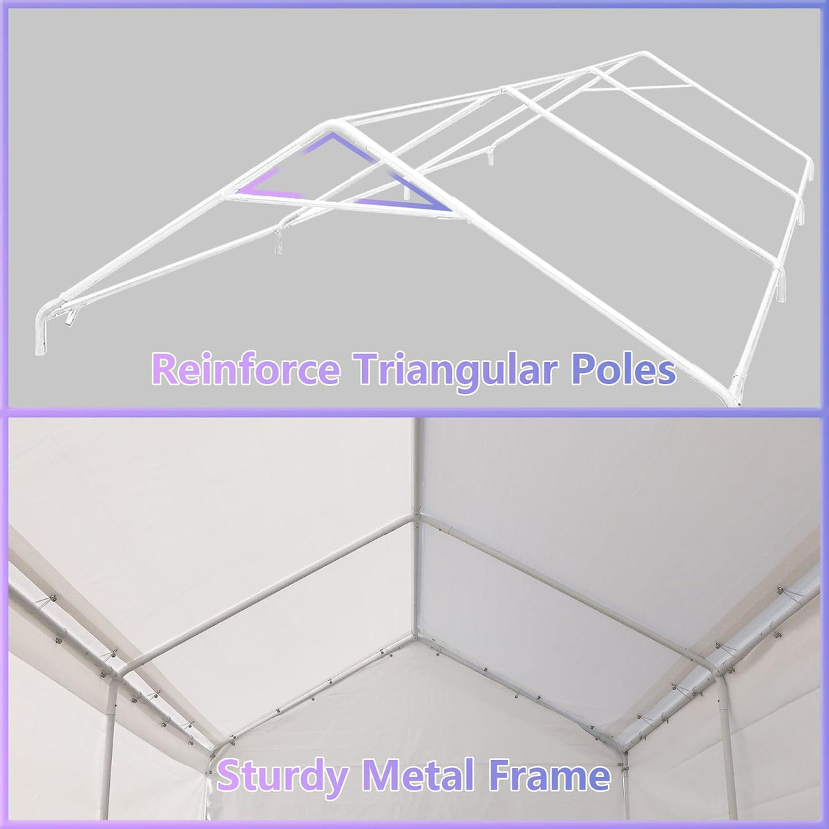 10x20 ft Heavy Duty Carport Canopy Shelter with Removable Sidewalls and Door P628884
