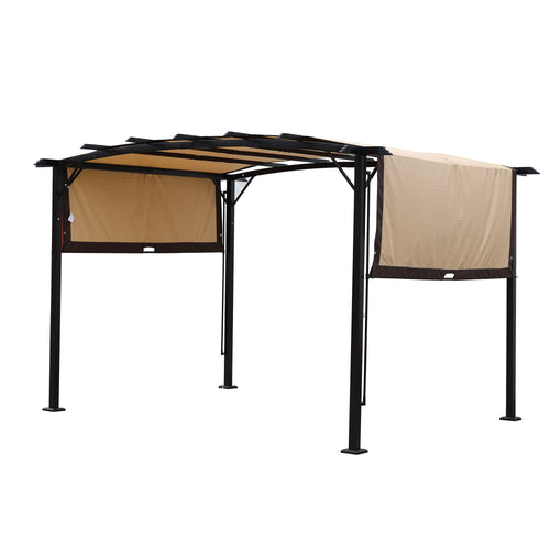 12 x 9 Ft Outdoor Patio Gazebo with Retractable Shade Canopy, Steel Frame Q2067