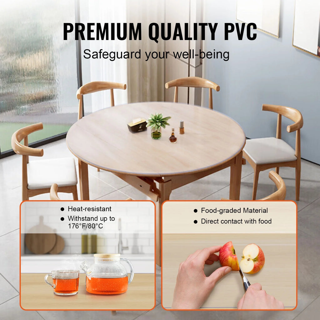 48 Inch Round Clear PVC Table Protector B761