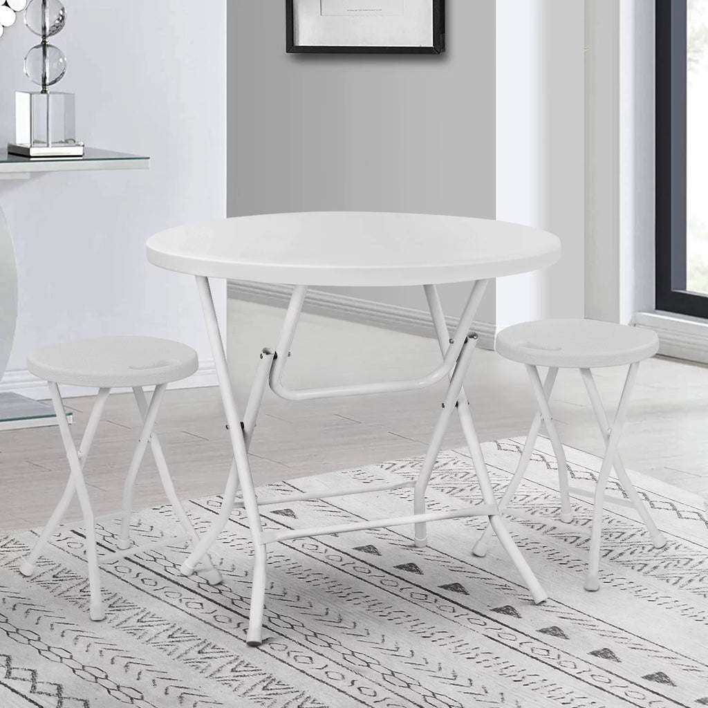 10 Pack 2.6Ft White Round Folding Table N309