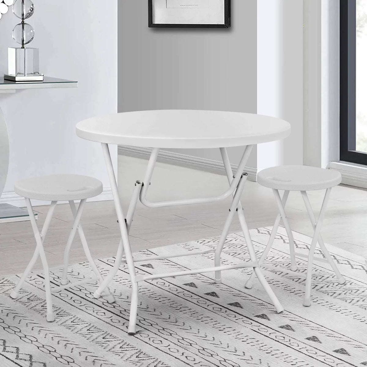 10 Pack 2.6Ft White Round Folding Table N309