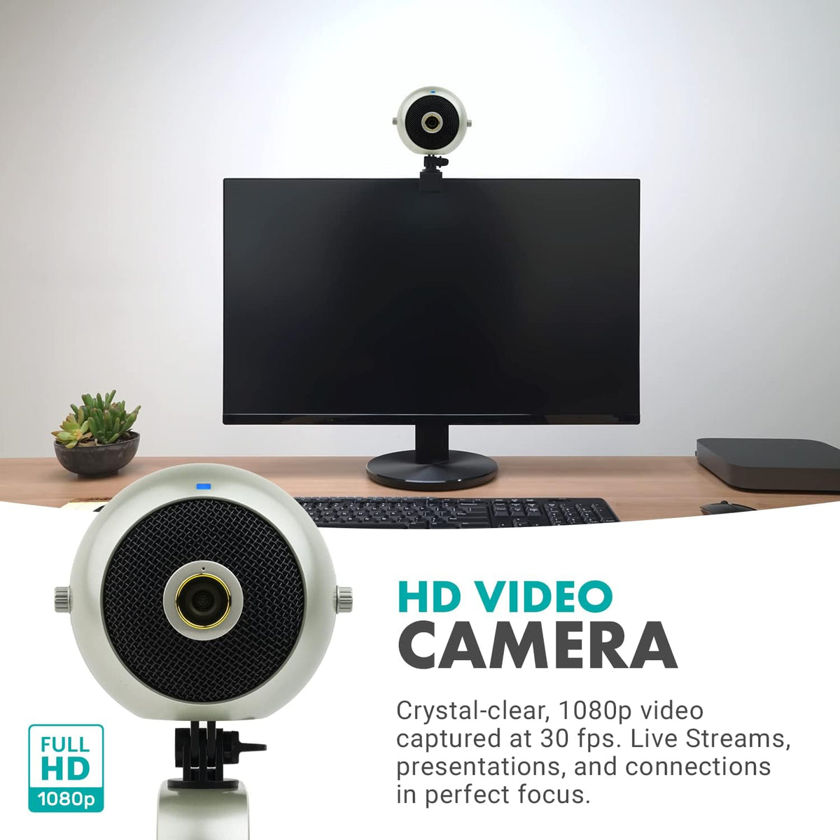1080p HD Webcam and Condenser Microphone F62340