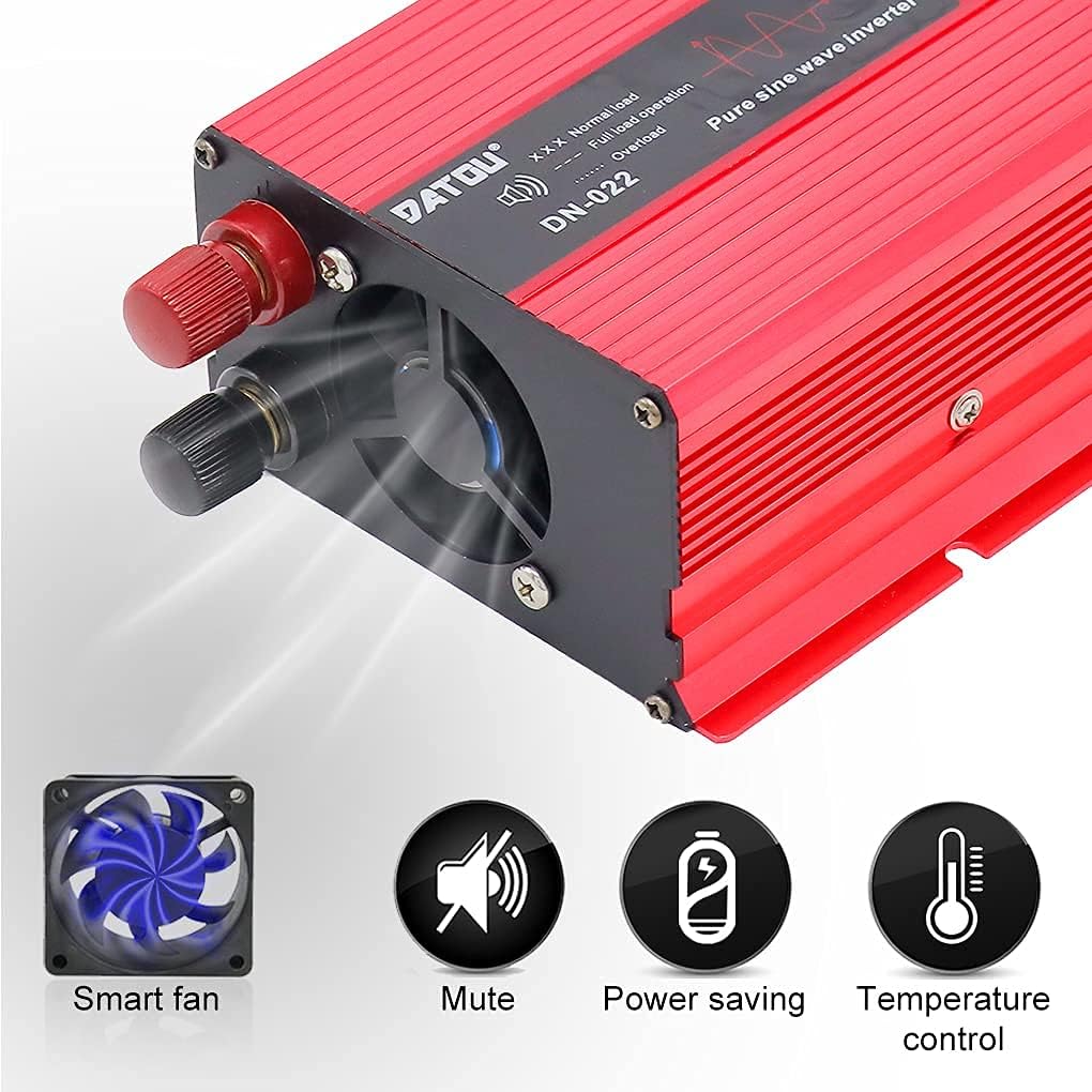 1000W Pure Sine Wave Power Inverter 12V 110V DC to AC Car Inverter with LED Display F608388