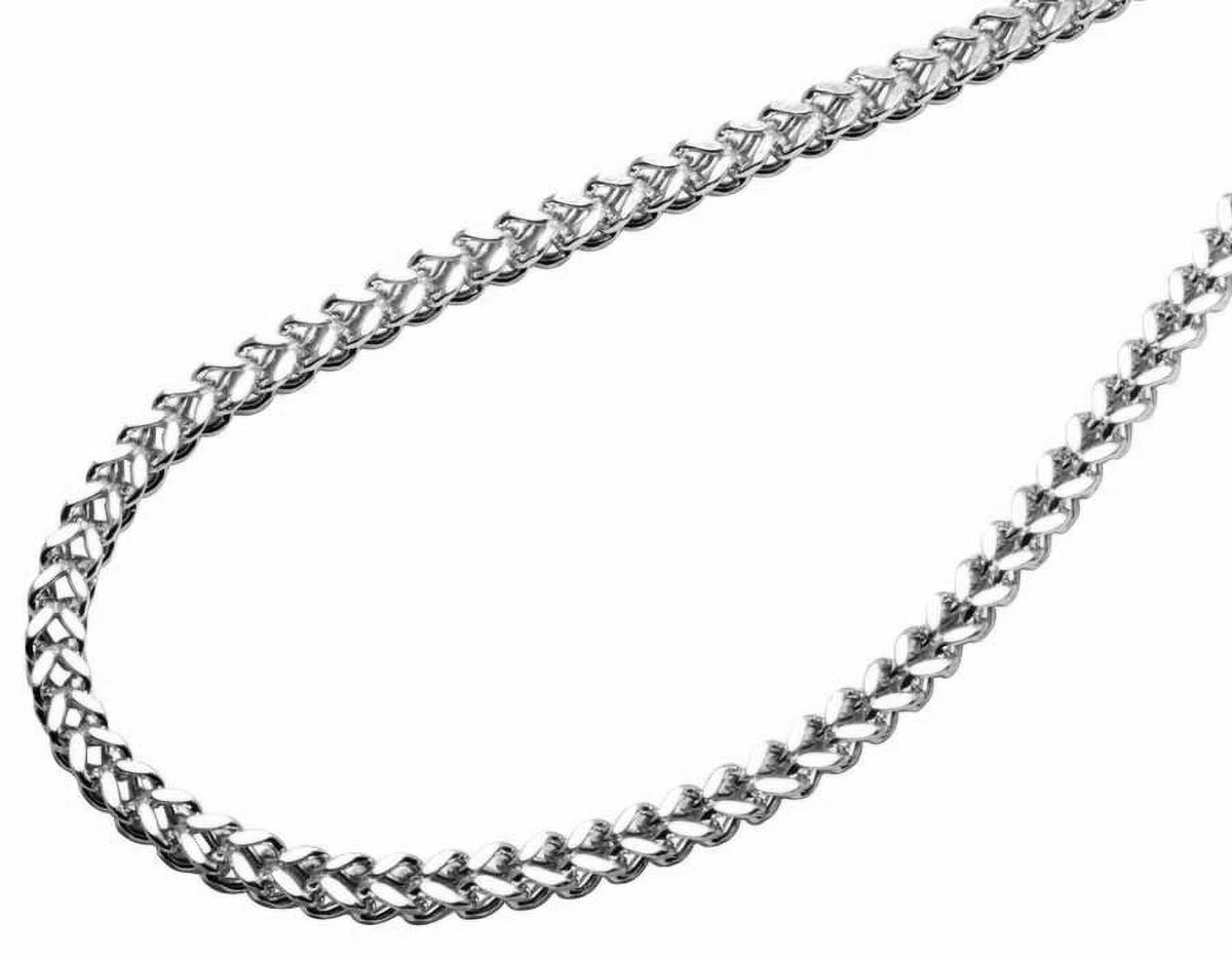 10K White Gold Franco Box Link Chain Necklace E708095