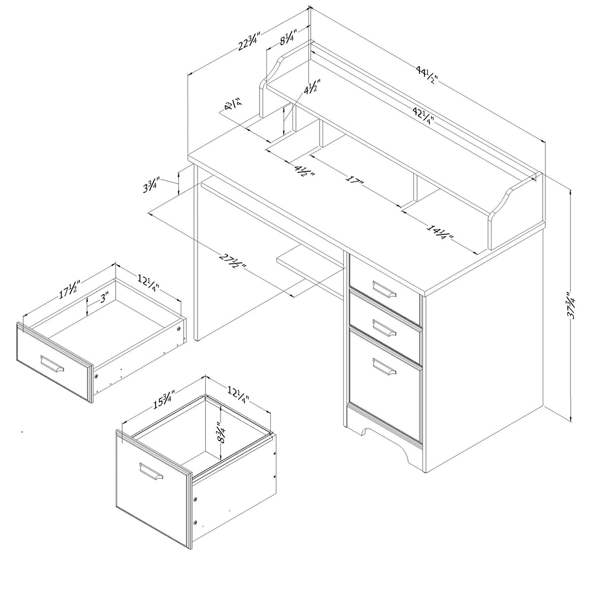 Computer Desk with Hutch U458179