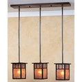 Bronze 3 Light In-Line Double T-Bar Overlay P41241