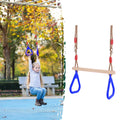 Wooden Trapeze Swing Bar with Plastic Rings U9754